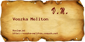 Voszka Meliton névjegykártya